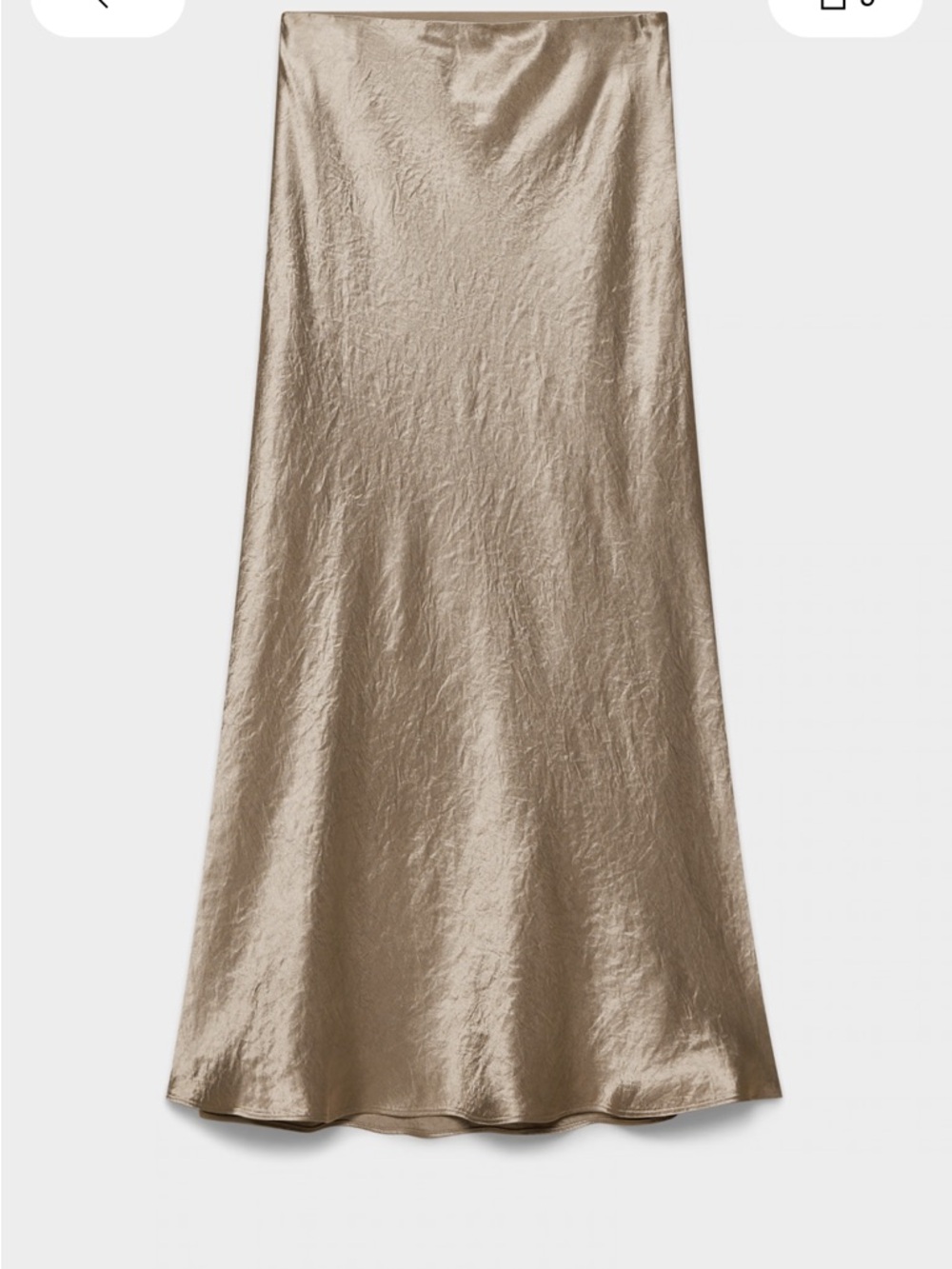 NWOT Babaton Metallic Taupe Satin Midi Skirt Size 4 - Picture 2 of 8